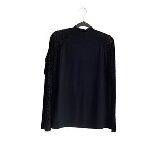Andrea Jovine Women’s Black with Sheer Sleeves Sweater.  Size L